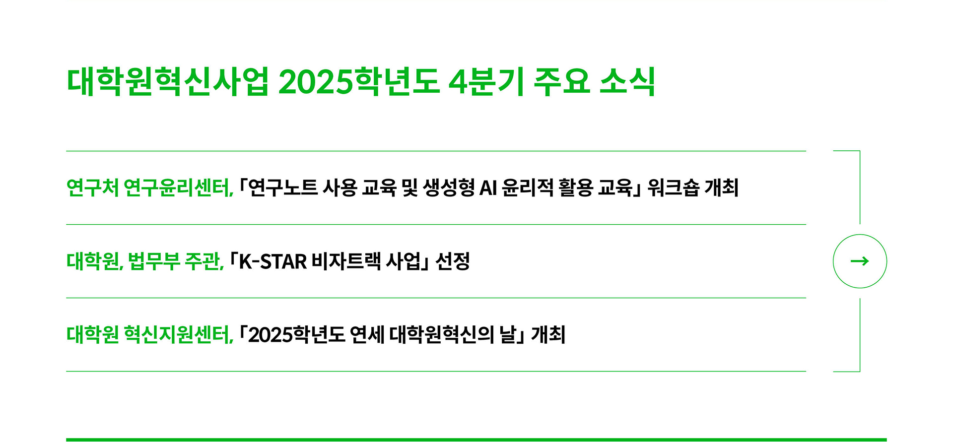 대학원혁신사업 2025학년도 4분기 주요 소식